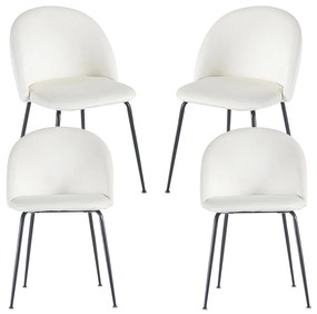 Set 4 Stoelen Zwart Dalnia Fluweel