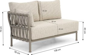 Hoek loungeset 5 personen Rope Taupe  Santika Furniture Santika