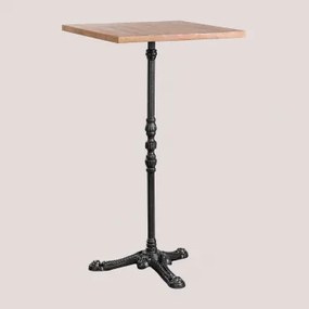 Azteca Vierkante Hoge Bartafel Van Acaciahout ↔︎ 60 Cm & Zwart - Sklum