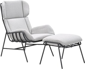 Garden Impressions Fresno loungestoelen donker grijs - Lucas bijzettafel Ø50 cm