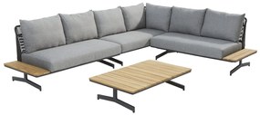 4 Seasons Outdoor Fortuna 4-zits platform loungebank  Loungeset    antraciet weerbestendig