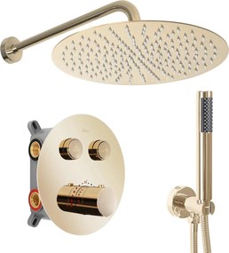 Inbouw regendoucheset Rea Lungo Gold met thermostaat + BOX