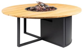 Cosiloft vuurtafel 120 cm rond zwart teak
