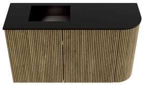 Mondiaz Joya 70cm toiletmeubel ronding rechts dusk met wastafel faye links zonder kraangat urban