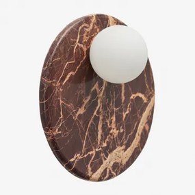 Conrad Marmeren Wandlamp Met Kristallen Bol Rood Marmer - Sklum