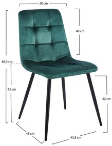 Set 4 Stoelen Stuhl Fluweel