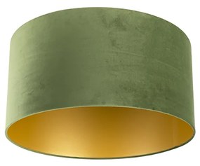 Velours lampenkap groen 50/50/25 met gouden binnenkant