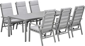 Garden Impressions Kasper tuinset 7-delig - tuintafel 220x93 cm taupe