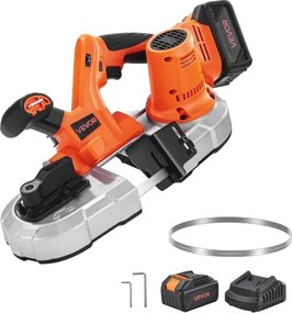 VEVOR 20V snoerloze lintzaag, zaagdiepte 65x65mm, metaallintzaag met borstelloze motor, 4000mAh accu en oplader, variabele snelheid 0-192 m/min, ideaal voor het zagen van metaal en hout