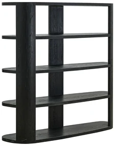 Richmond Interiors Navarino Zwarte Planken Kast Organisch - 150x40x160cm.