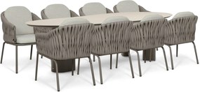 Tuinset 8 personen 300 cm Rope Taupe Santika Furniture Santika