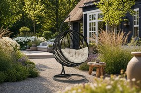 Coco Dream Hangstoel Wicker Grijs