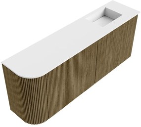 Mondiaz Joya 100cm toiletmeubel ronding links dusk met wastafel faye rechts zonder kraangat talc