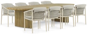 Tuinset 8 personen  Aluminium/rope Taupe 4 Seasons Outdoor Allora/Falcon