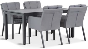 Tuinset 4 personen 160 cm Outdoor textiel Grijs Lifestyle Garden Furniture Parma/Concept