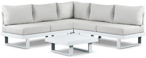 Hoek loungeset 5 personen Aluminium Wit Lifestyle Garden Furniture Lorenzo