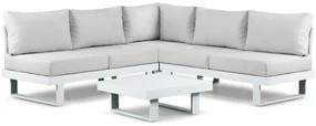 Hoek loungeset 5 personen Aluminium Wit Lifestyle Garden Furniture Lorenzo