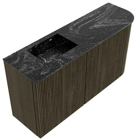 Mondiaz Joya DLux 80cm toiletmeubel ronding rechts shadow met wastafel faye links zonder kraangat lava