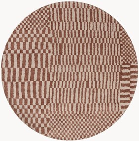 Rond jacquard in- & outdoor vloerkleed Berber, wasbaar