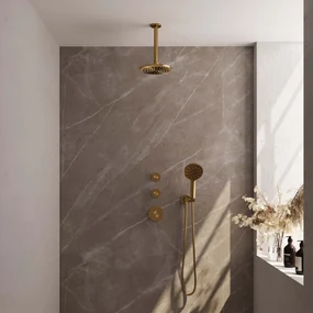 Brauer Gold Edition complete inbouw regendouche met 3 standen handdouche, plafondarm en hoofddouche 20cm set 11 messing geborsteld PVD