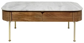 Kare Design Grace Salontafel Marmer Met Lades - 110 X 60cm.