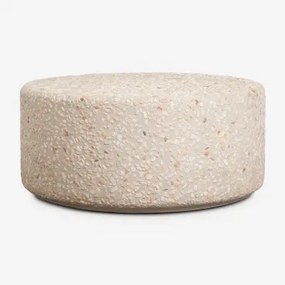 Ronde Tuintafel Ø90 Cm Van Cement Elyndra Beige Terrazzo - Sklum