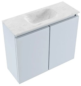 Mondiaz Ture DLux toiletmeubel 60cm clay met wastafel opalo midden zonder kraangat