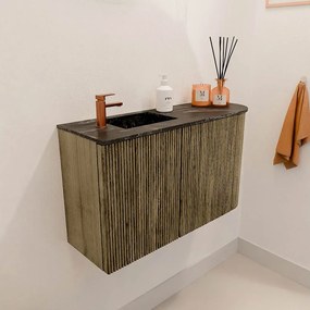 Mondiaz Joya DLux 70cm toiletmeubel ronding rechts dusk met wastafel faye links 1 kraangat lava
