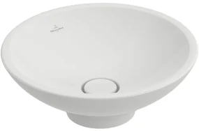 Villeroy & Boch Loop en Friends opzetwastafel met plug met keramische afdekking O43cm met overloop wit 51440001
