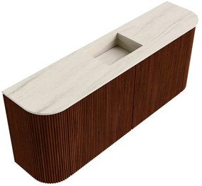 Mondiaz Joya DLux 105cm toiletmeubel ronding links/rechts ruby met wastafel faye midden zonder kraangat meli