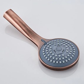 Saniclear Copper Curved inbouw regendouche met 30cm hoofddouche, muurarm en 3 standen handdouche geborsteld koper