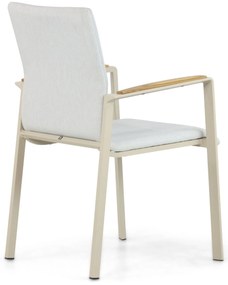 Tuinstoel stapelbaar Aluminium/textileen Taupe-naturel-bruin Lifestyle Garden Furniture Brandon