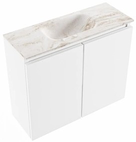 Mondiaz Ture DLux toiletmeubel 60cm talc met wastafel frappe midden met kraangat