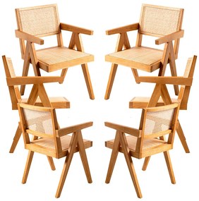 Set 6 Holz Houten Stoelen
