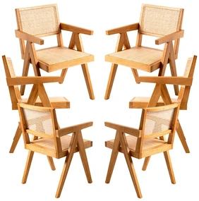 Set 6 Holz Houten Stoelen
