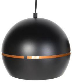 Eettafel / Eetkamer Design hanglamp zwart met gouden binnenkant 3-lichts - Buell Industriele / Industrie / Industrial E27 rond Binnenverlichting Lamp