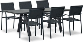 Tuinset 6 personen 230 cm Aluminium Grijs Presto Brentino/Monza