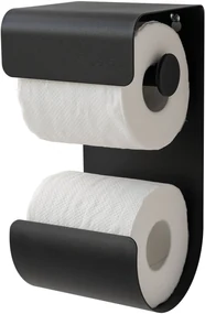 Sealskin Brix toiletrolhouder met planchet mat zwart