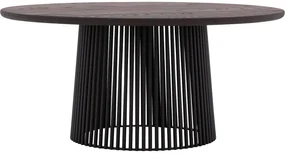 Goossens Excellent Salontafel Uniek rond, hout eiken bruin, elegant chic, 80 x 37 x 80 cm