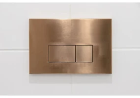Qeramiq Push metalen drukplaat geborsteld koper met vierkante knoppen voor o.a. UP320 inbouwreservoir