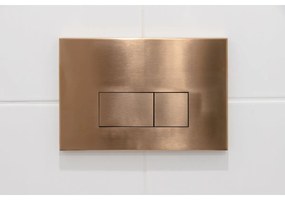 Qeramiq Push metalen drukplaat geborsteld koper met vierkante knoppen voor o.a. UP320 inbouwreservoir