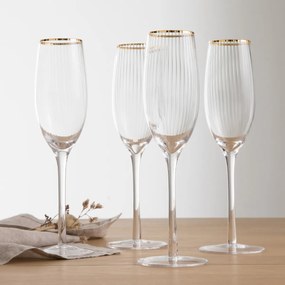 Set van 4 champagne glazen, Lurik