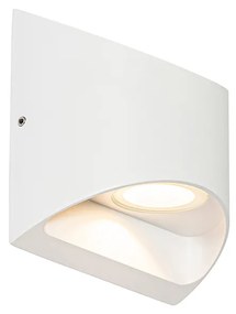 Moderne buiten wandlamp wit incl. LED 2-lichts IP54 - Mal Modern IP54 Buitenverlichting