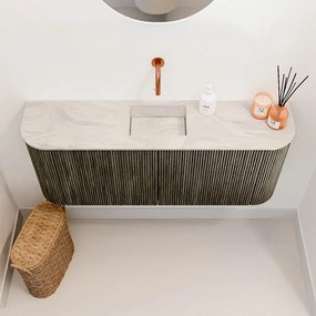 Mondiaz Joya DLux 105cm toiletmeubel ronding links/rechts shadow met wastafel faye midden zonder kraangat ostra