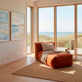 Soft Zitzak Indoor Lounger - Orange Jaquard