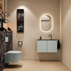 Mondiaz Ture DLux toiletmeubel 80cm greey met wastafel lava midden met kraangat