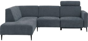 Goossens Hoekbank Tiolo Met Relaxfunctie En Hoofdsteun grijs, stof, 3-zits, modern design met ligelement links