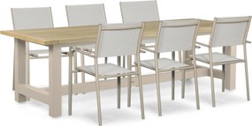 Tuinset 6 personen 260 cm Aluminium Taupe Presto Brentino/San