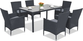 Milan/Grenada 6 Garden Point antraciet technorattan tuinmeubelen