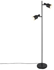 Smart vloerlamp zwart incl. 2 Wifi A60 - Stijn